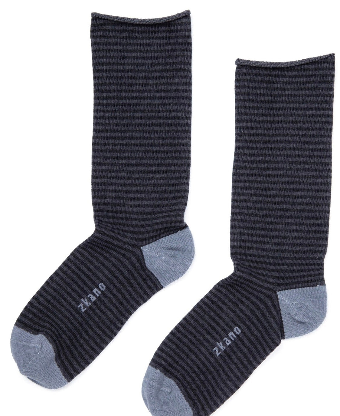 Pinstripe Roll Top Crew - Charcoal