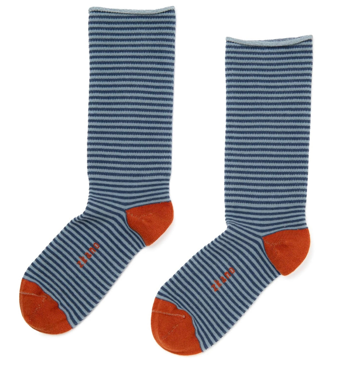 Pinstripe Roll Top Crew - Denim