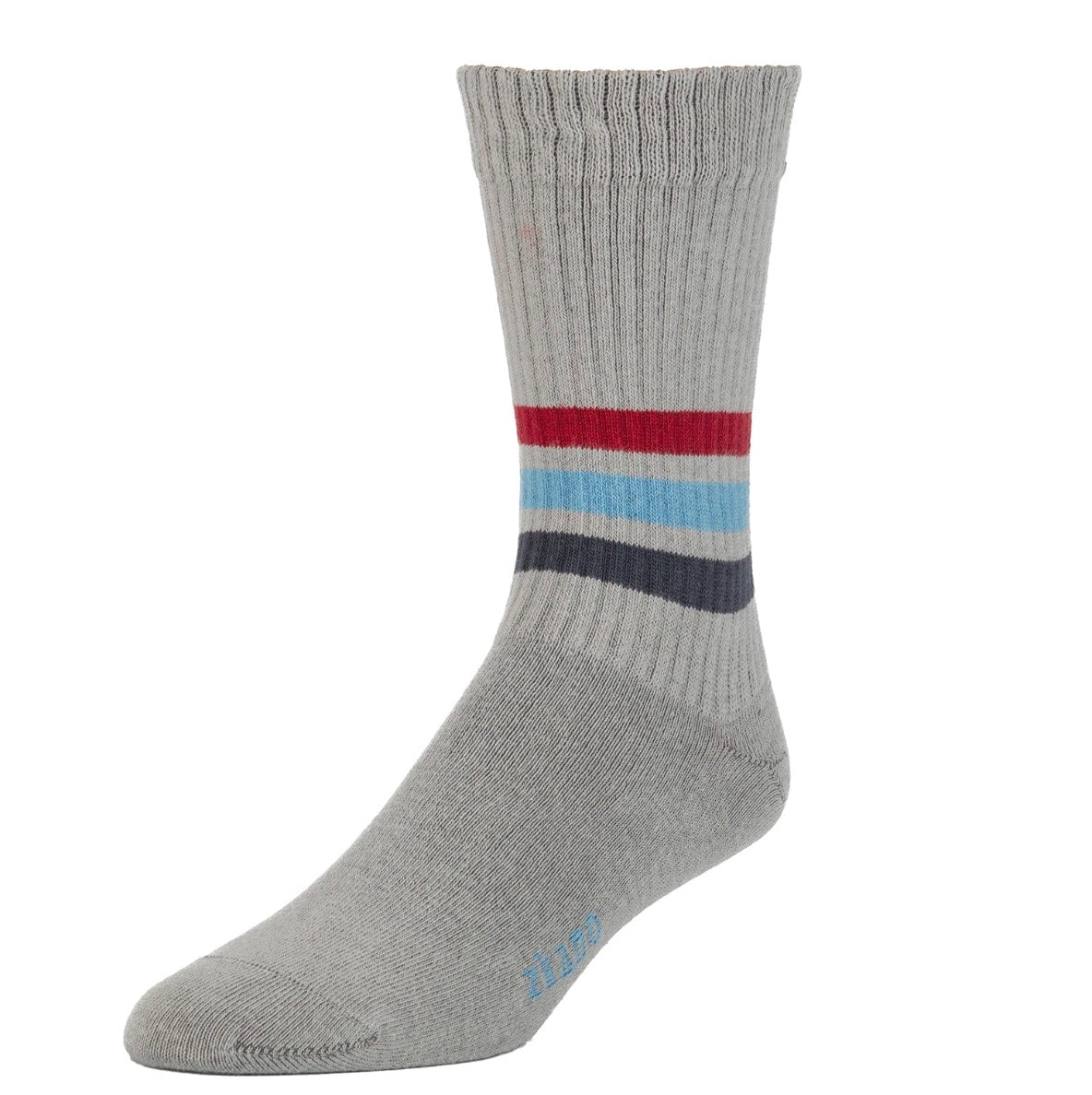 Mid Stripe Heavy Ribbed Crew Sock - Heather