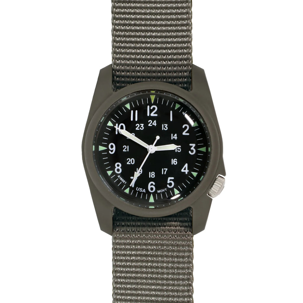 BERTUCCI A-2RA RETROFORM™ - BLACK DIAL, RETROFORM™ GHOST GRAY NYLON BAND