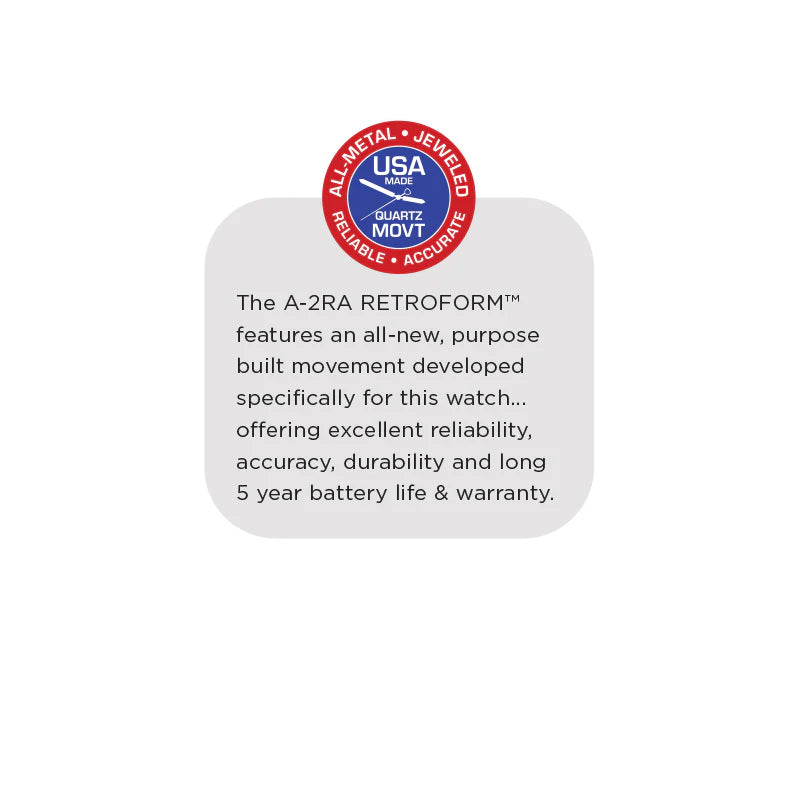 BERTUCCI A-2RA RETROFORM™ - BLACK DIAL, RETROFORM™ GHOST GRAY NYLON BAND