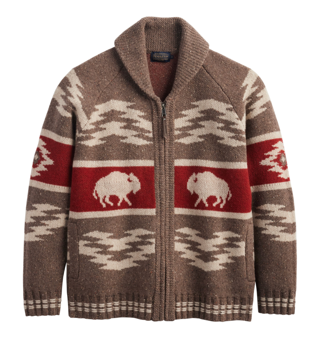 BISON LAMBSWOOL ZIP CARDIGAN