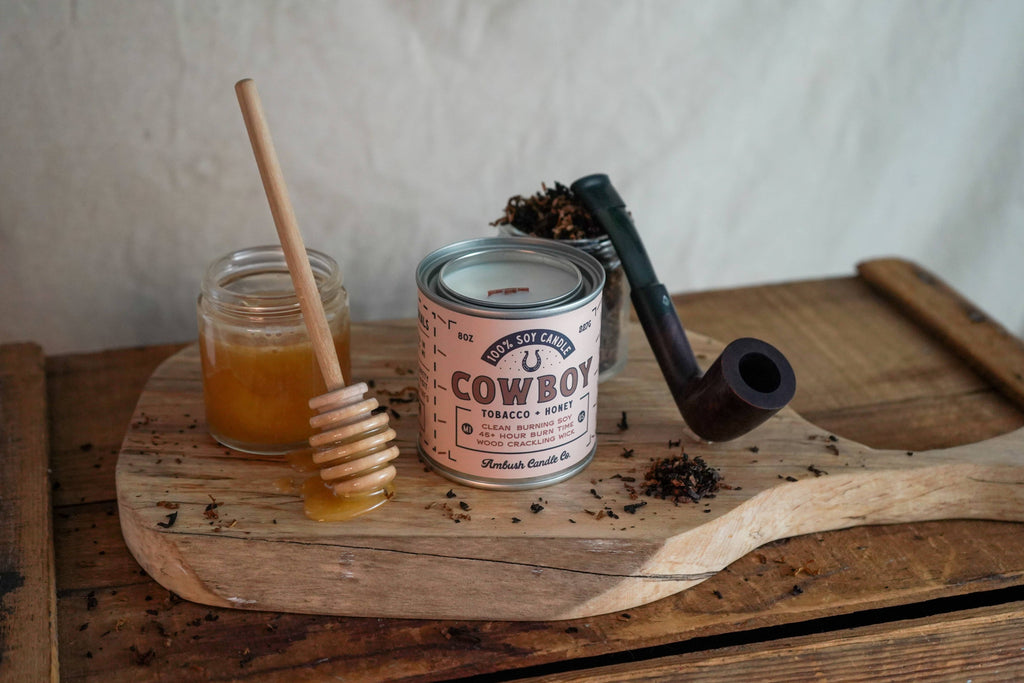 Cowboy "First Edition" | Tobacco + Honey 8oz Soy Candle