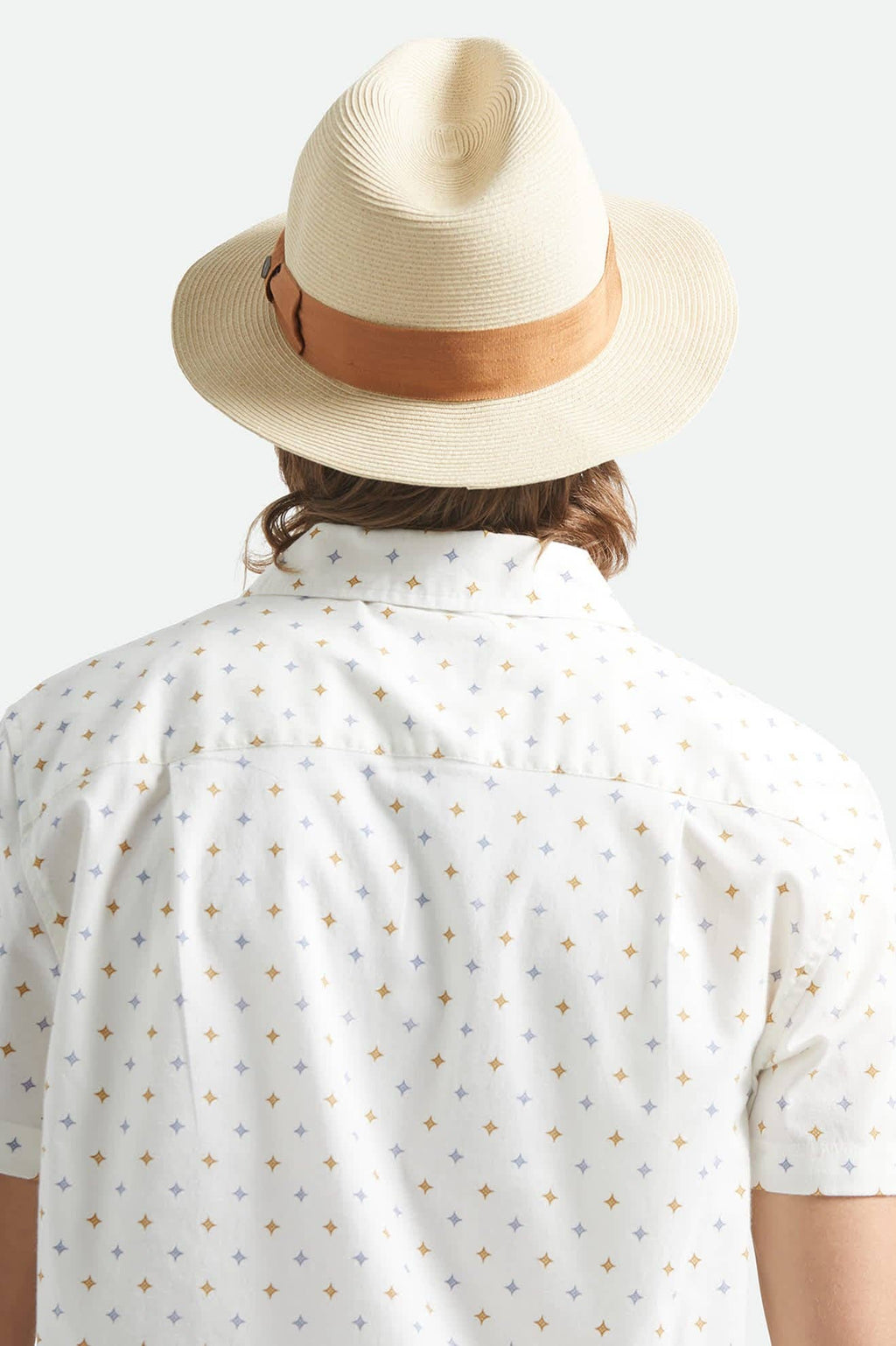 Roma Straw Packable Fedora - Natural/Bronze