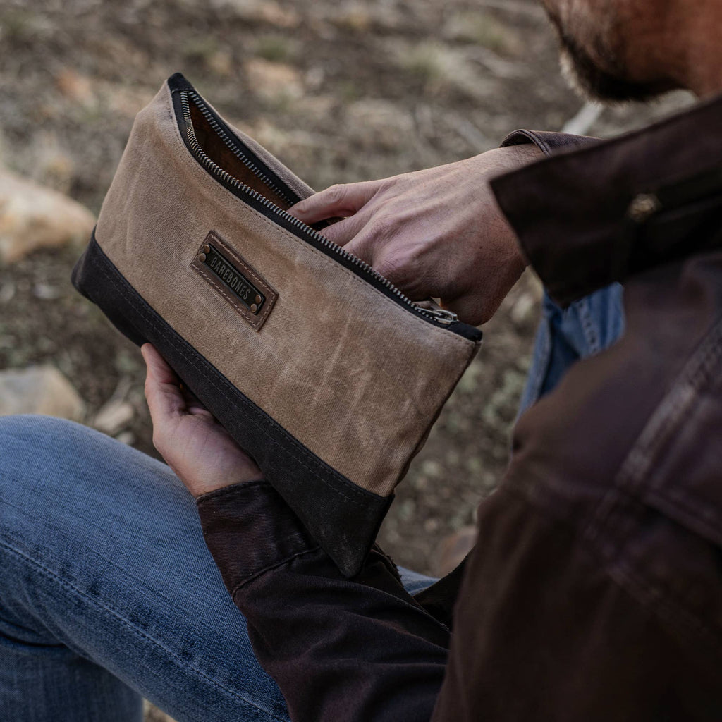 Neelum Zipper Pouch Bag -Waxed Canvas Bag