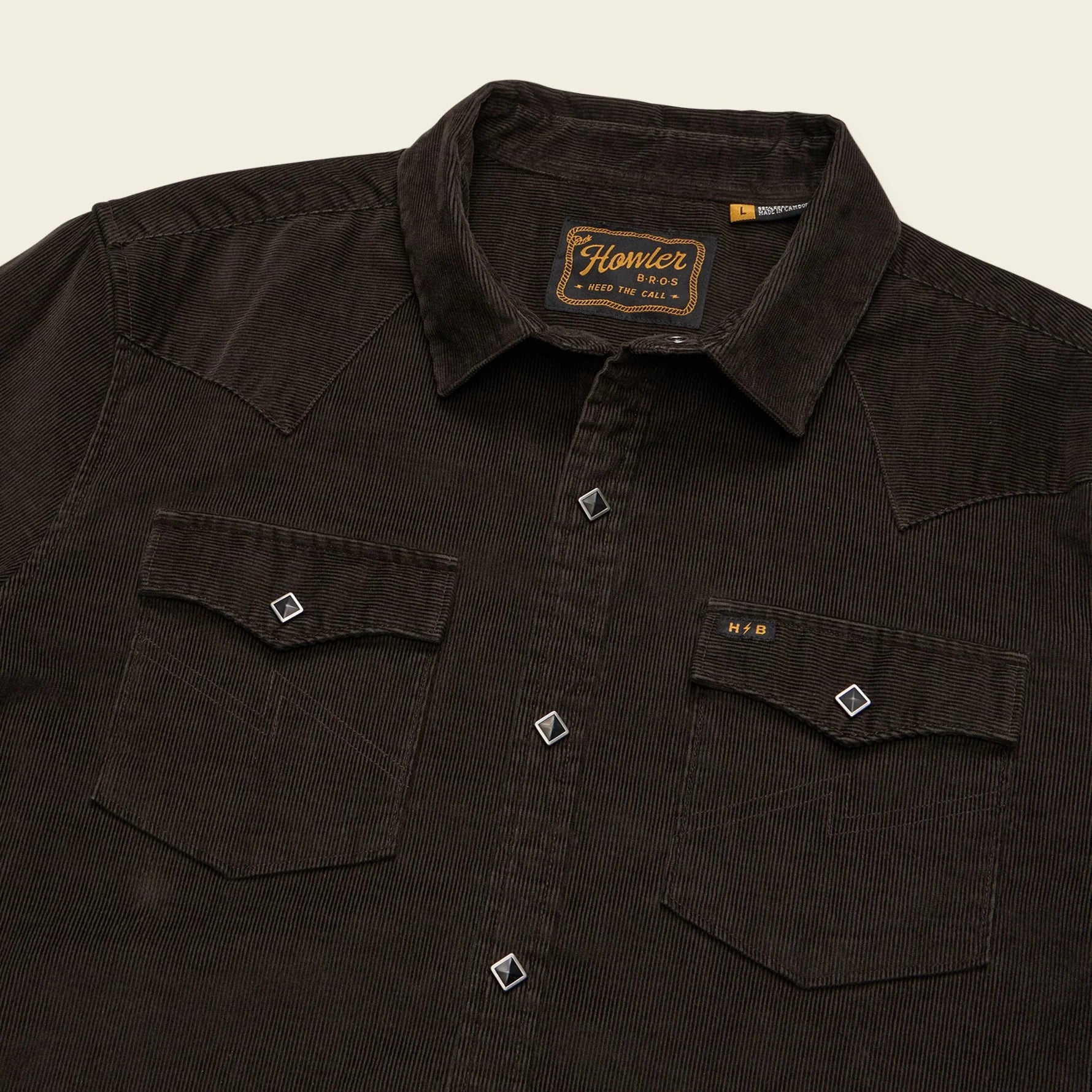 Banning Corduroy Snapshirt - Antique Black