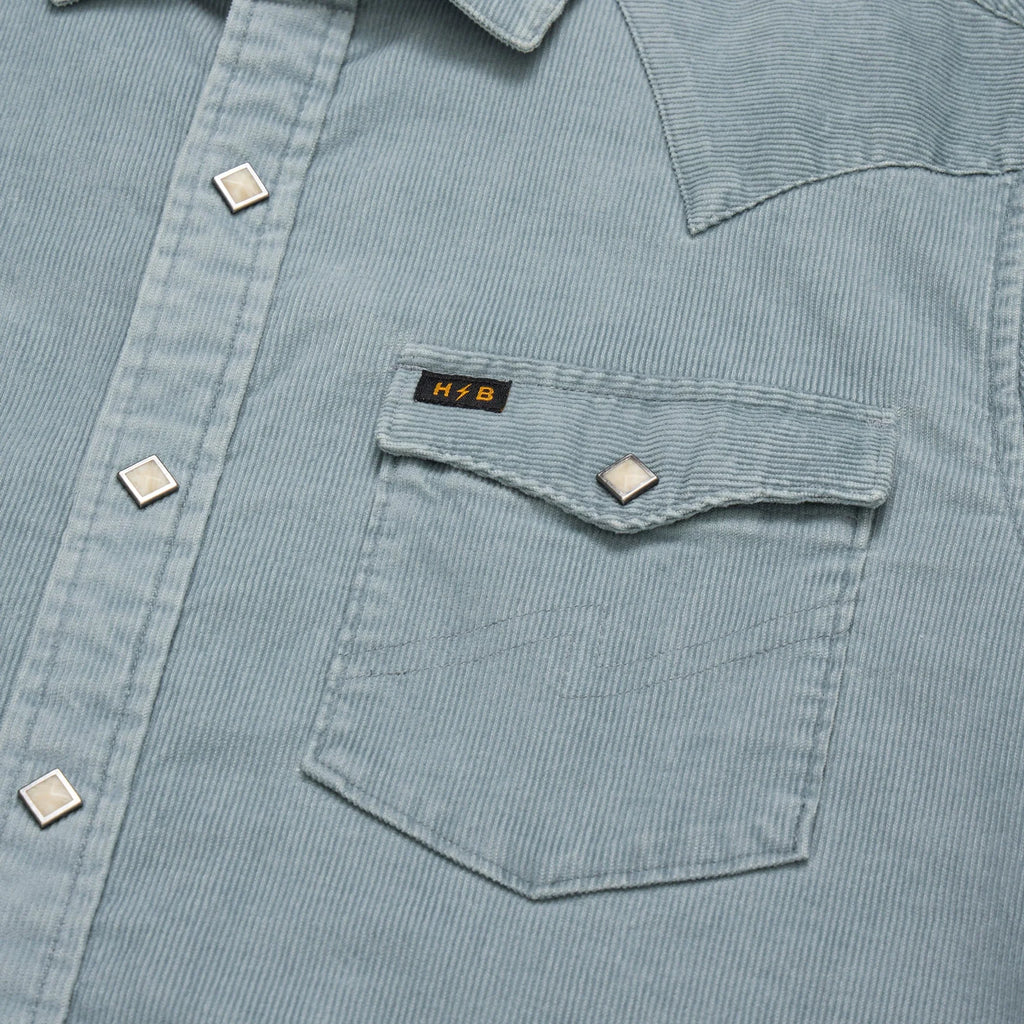 Banning Corduroy Snapshirt - Iron Blue