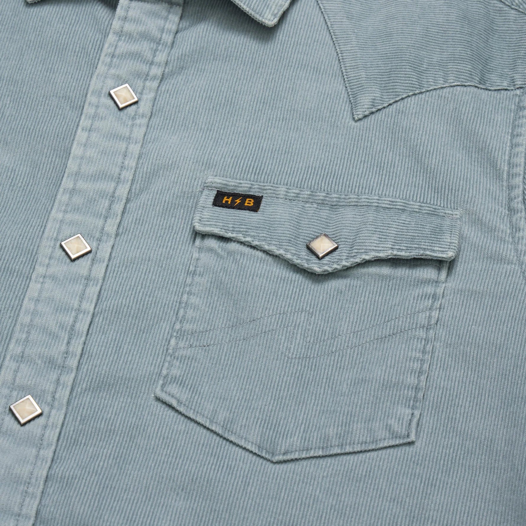 Banning Corduroy Snapshirt - Iron Blue