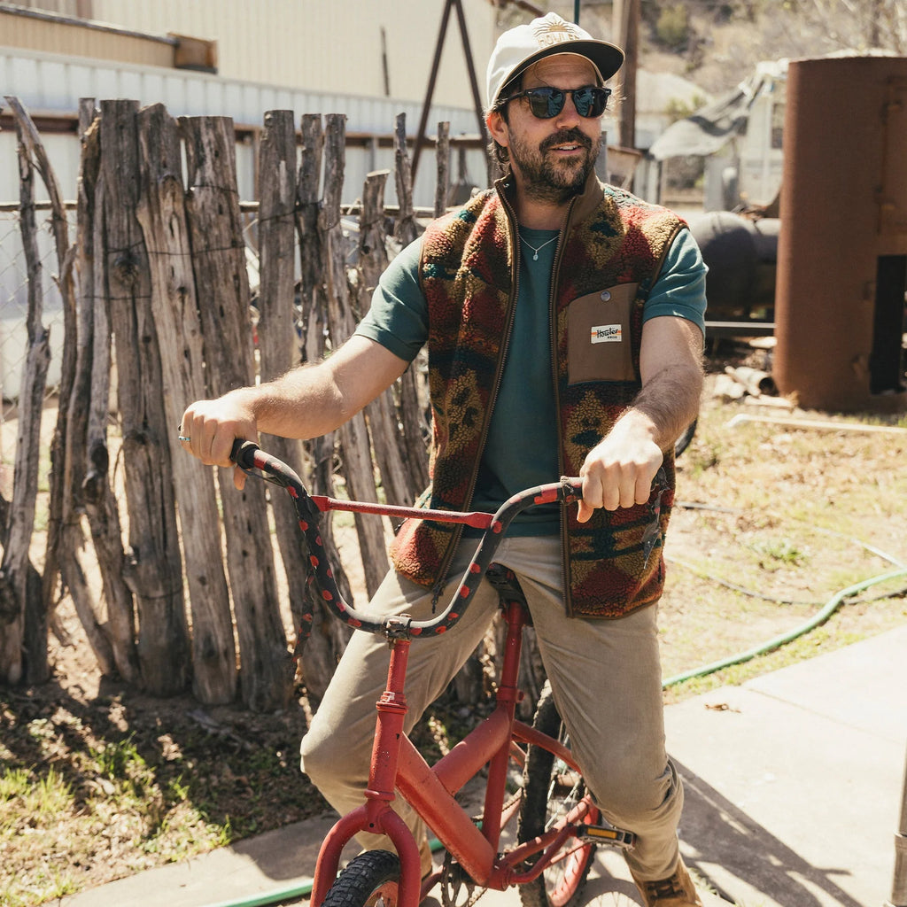 Chisos Fleece Vest - Mitla Motifs Russet