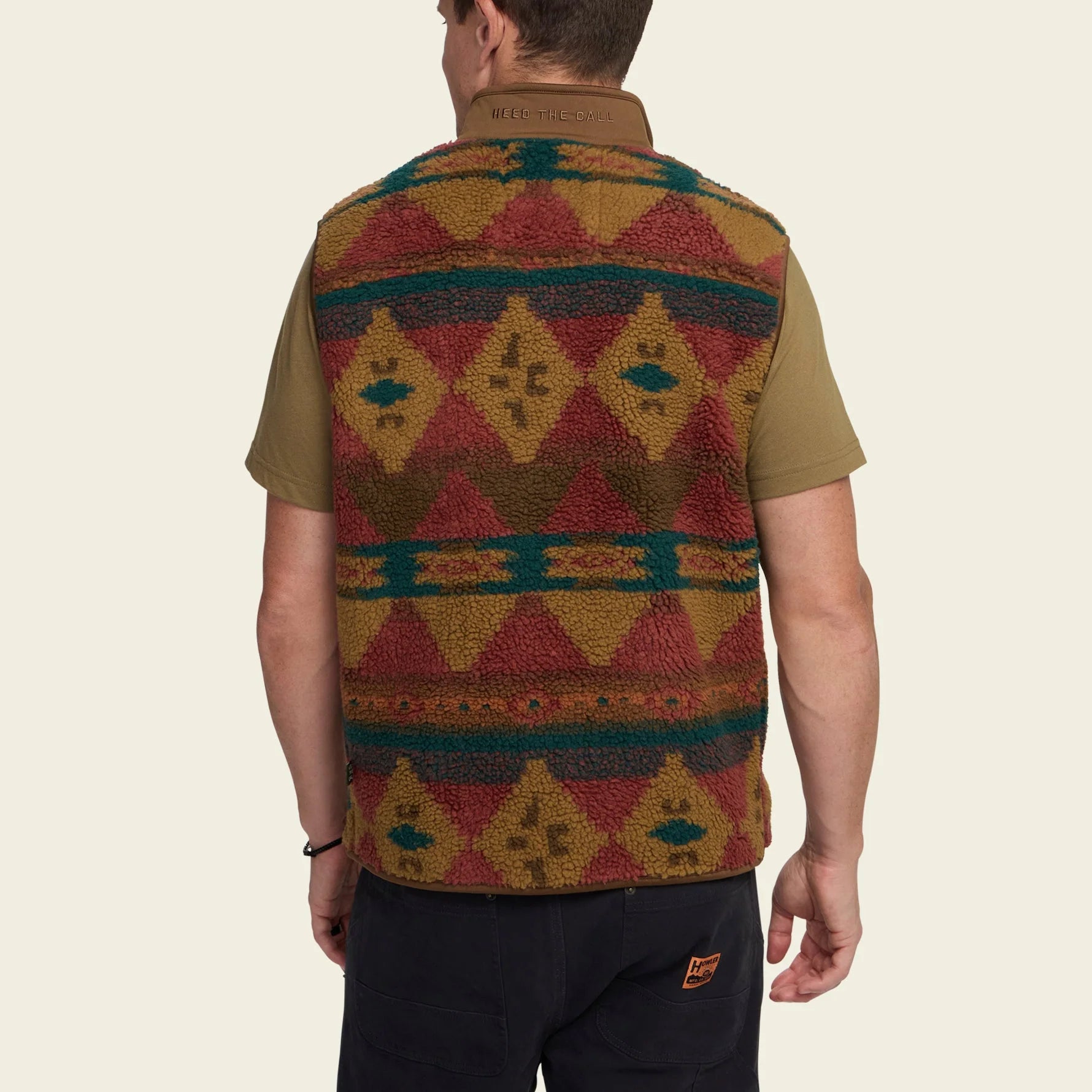 Chisos Fleece Vest - Mitla Motifs Russet