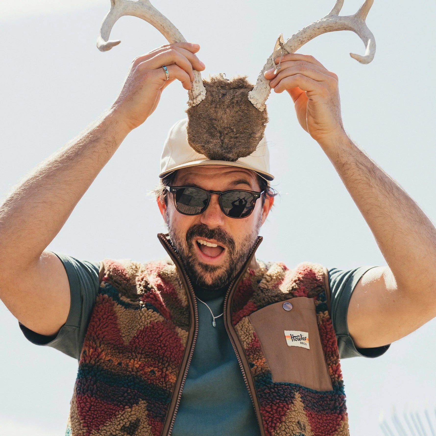 Chisos Fleece Vest - Mitla Motifs Russet