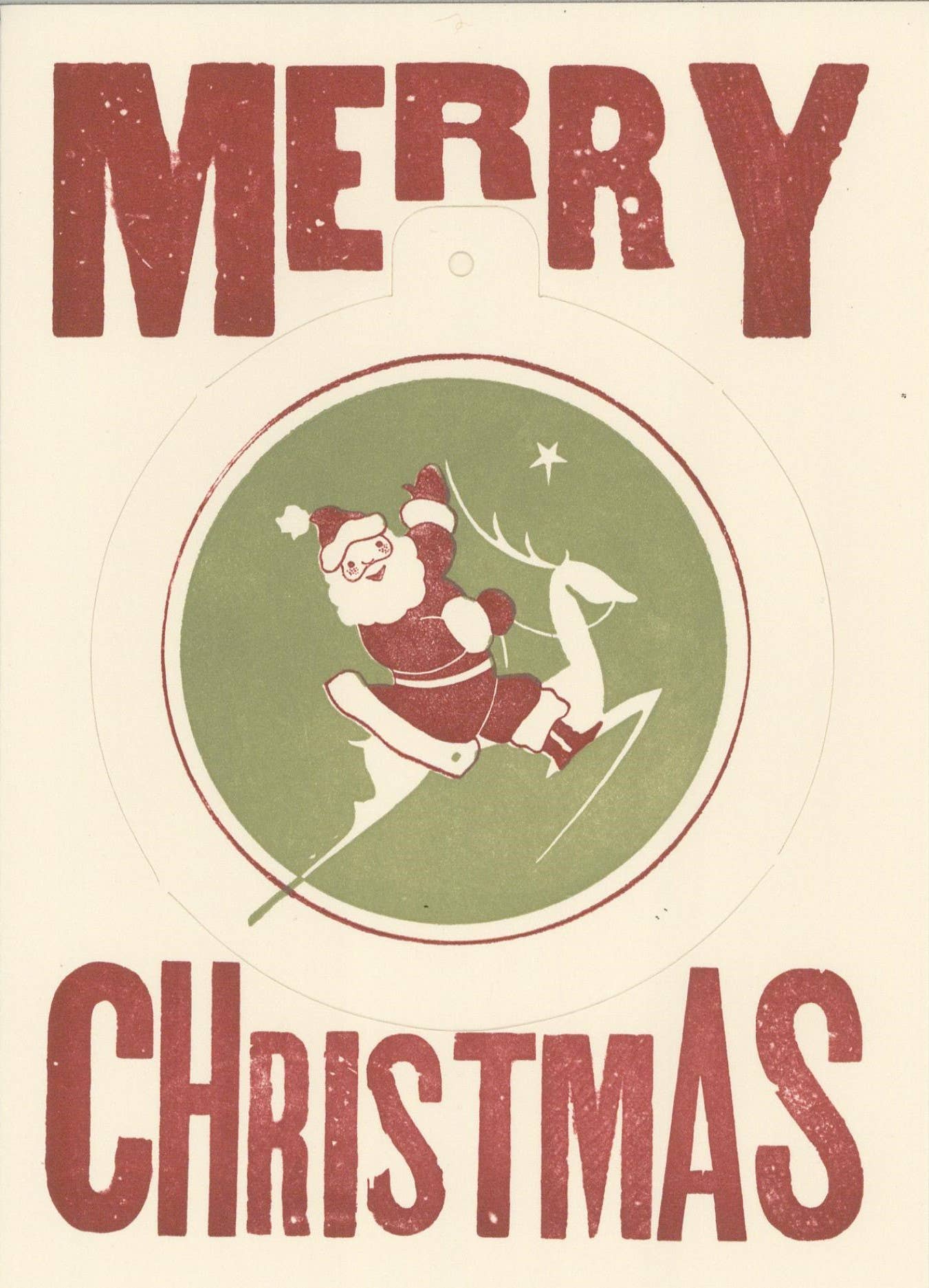 Santa Ornament Die Cut Card