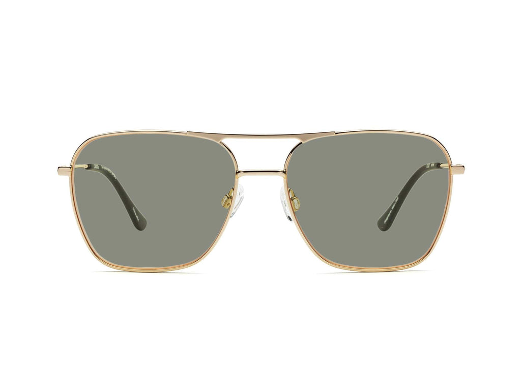 Caddis Hooper Sunglasses Polished Gold - Polarized Green