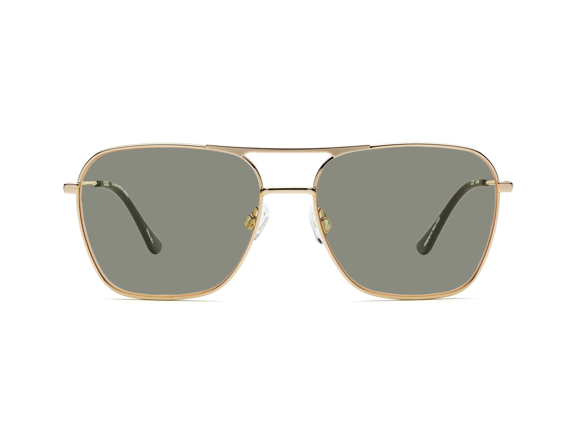 Caddis Hooper Sunglasses Polished Gold - Polarized Green