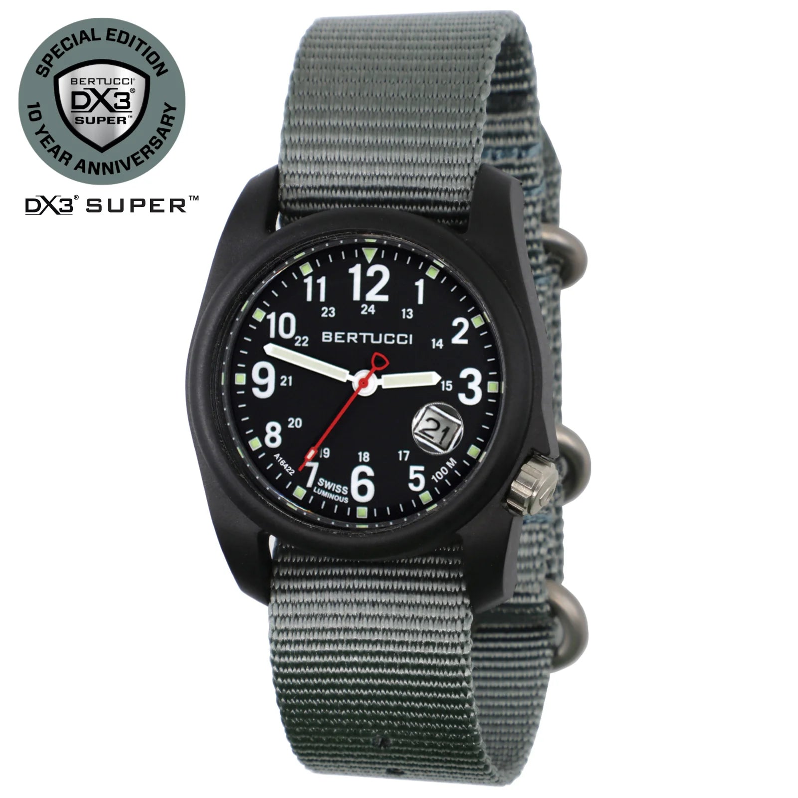 BERTUCCI DX3® SUPER™ - BLACK W/ VINTAGE DRAB™ NYLON BAND