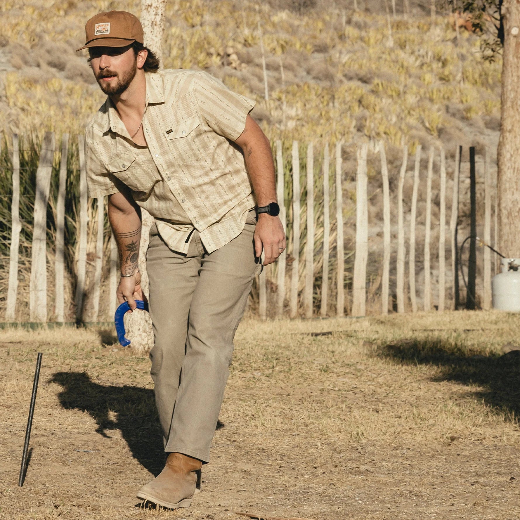 H Bar B Snapshirt - Prairie Garland - Dust