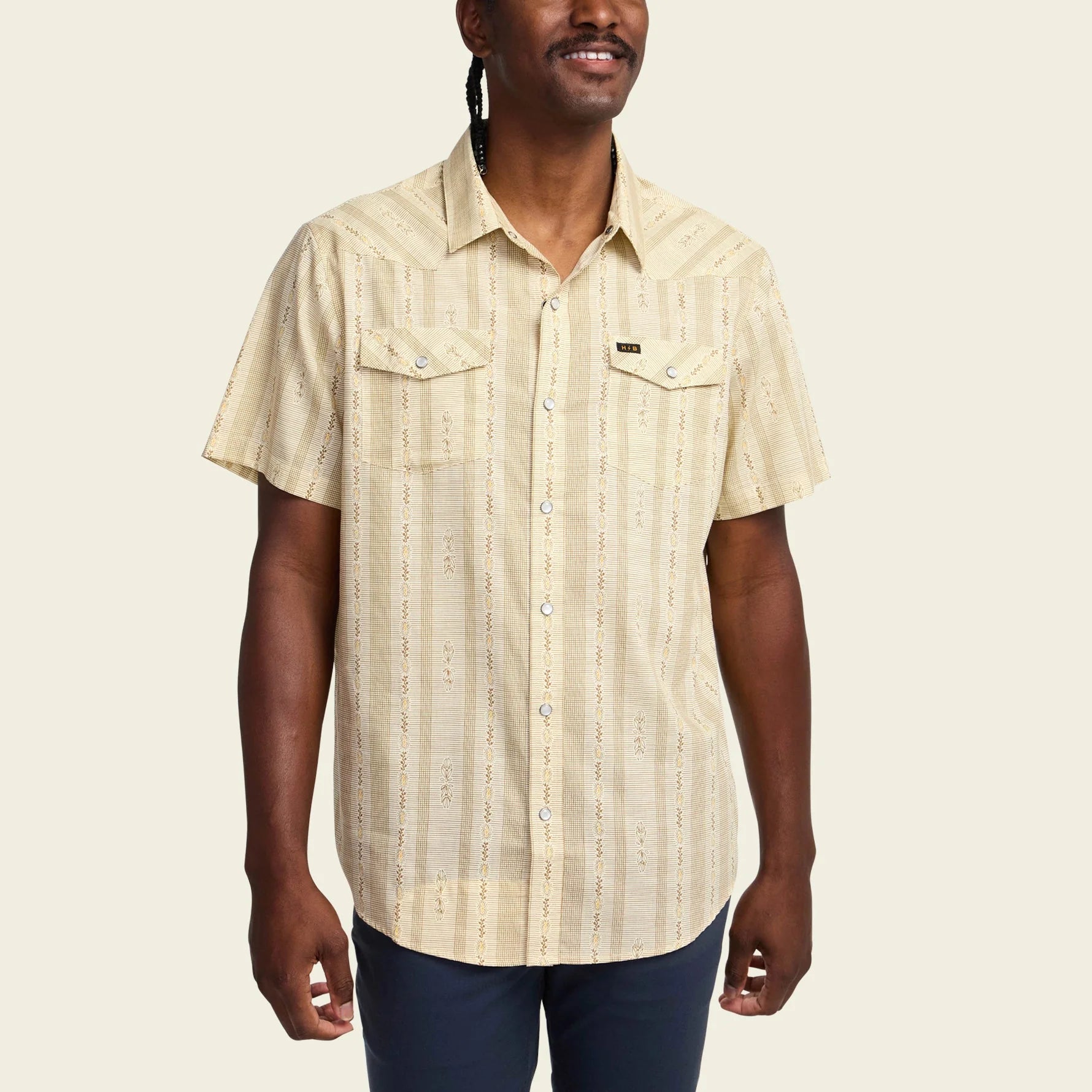 H Bar B Snapshirt - Prairie Garland - Dust