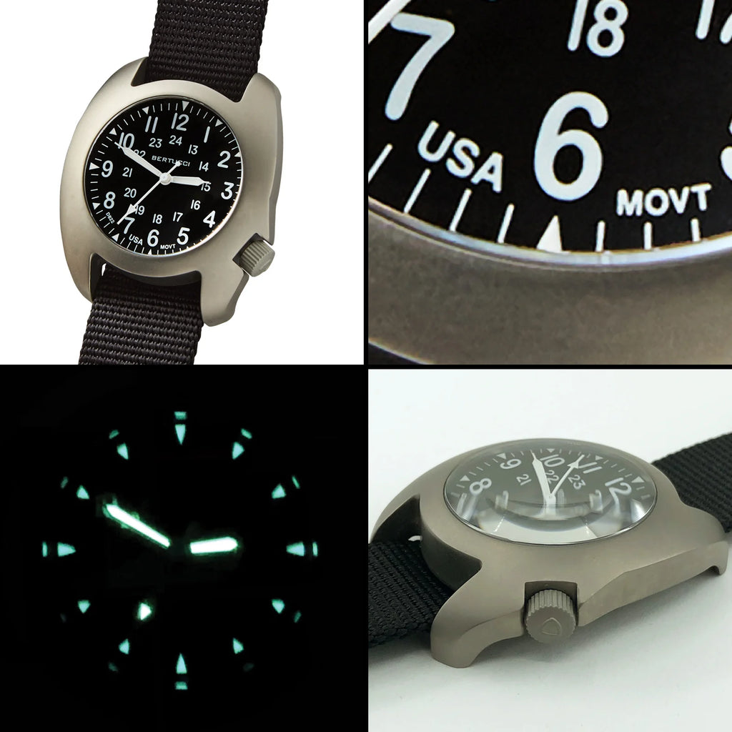 BERTUCCI D-3T RETROFORM EPIC - BLACK DIAL W/ FLINT BROWN PANTERA SIX BAND