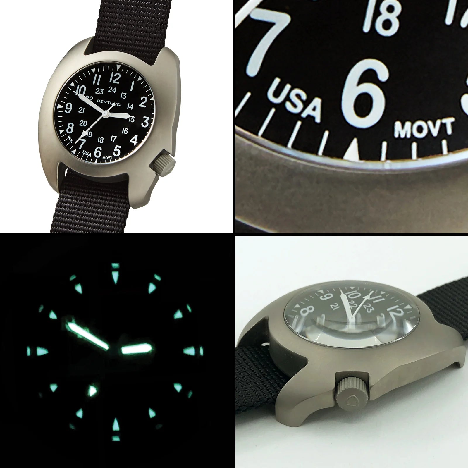 BERTUCCI D-3T RETROFORM EPIC - BLACK DIAL W/ FLINT BROWN PANTERA SIX BAND