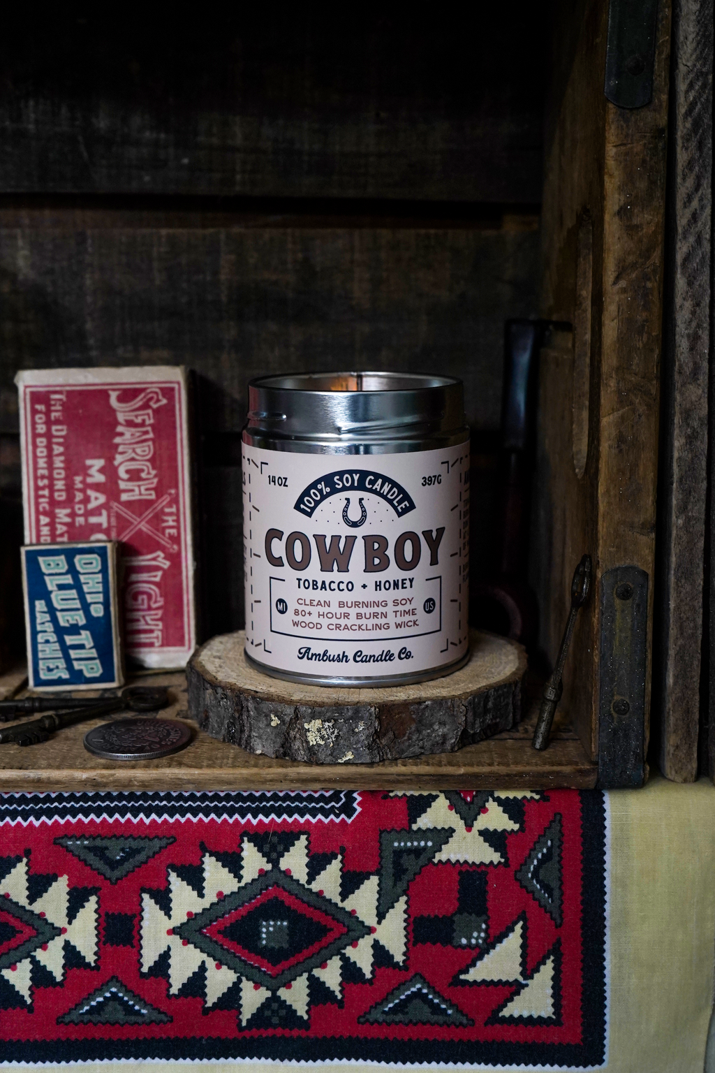 Cowboy | Tobacco + Honey 14oz Soy Candle