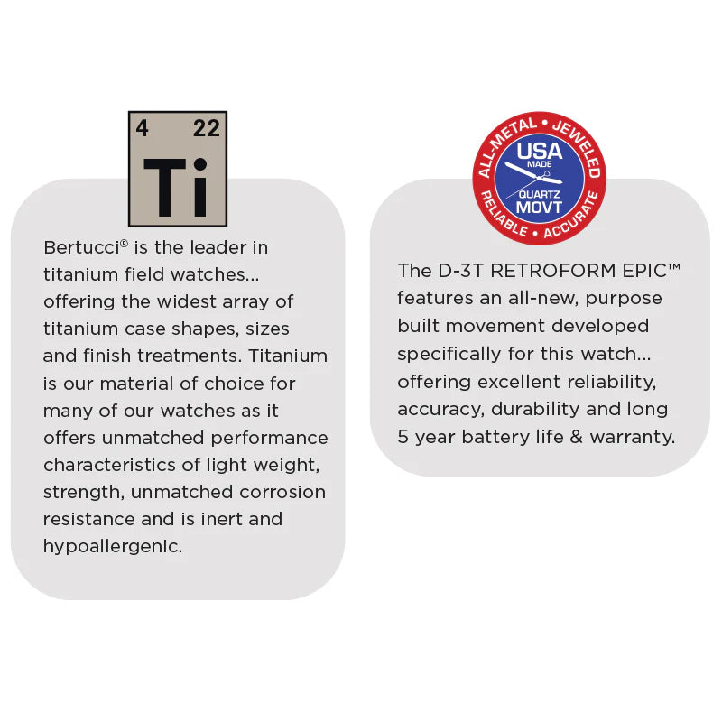BERTUCCI D-3T RETROFORM EPIC - BLACK DIAL W/ FLINT BROWN PANTERA SIX BAND