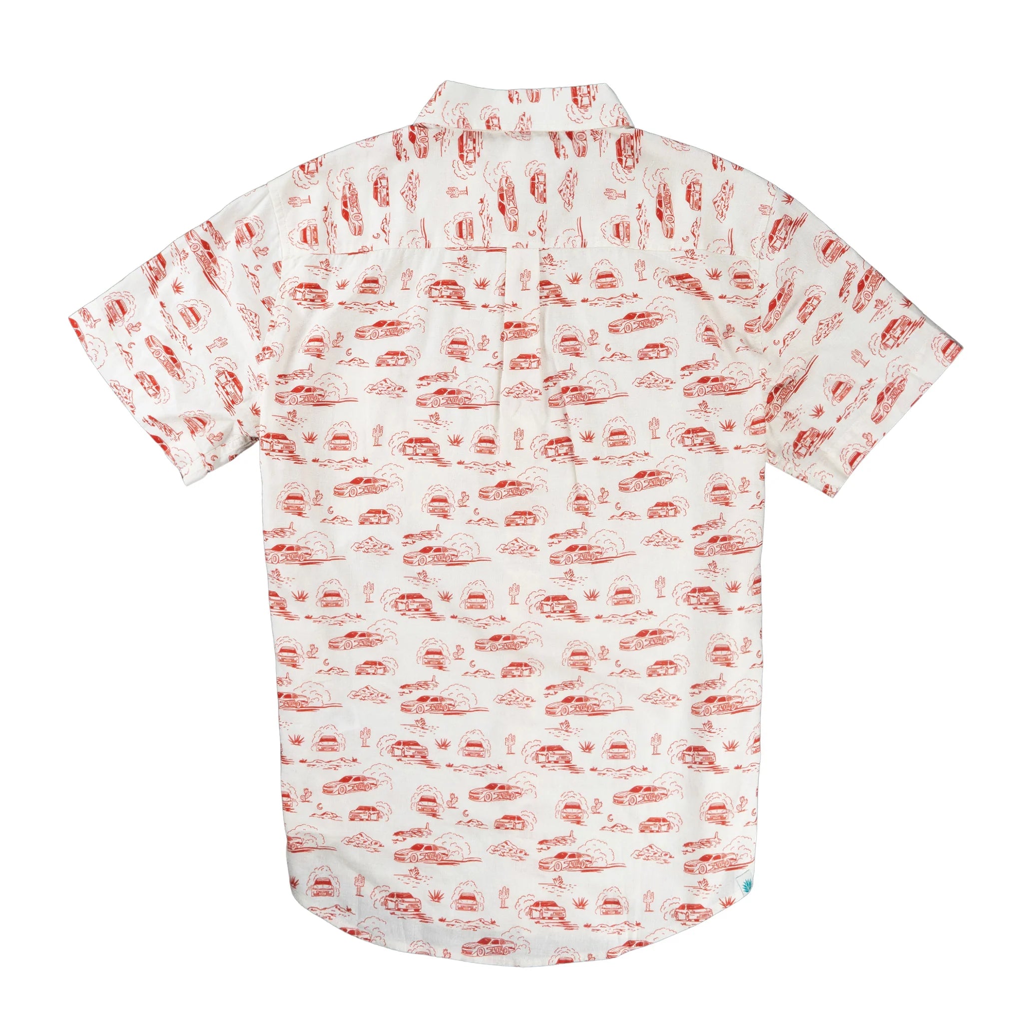 City Slicker Button Up Short Sleeve Shirt - Red Car Toile