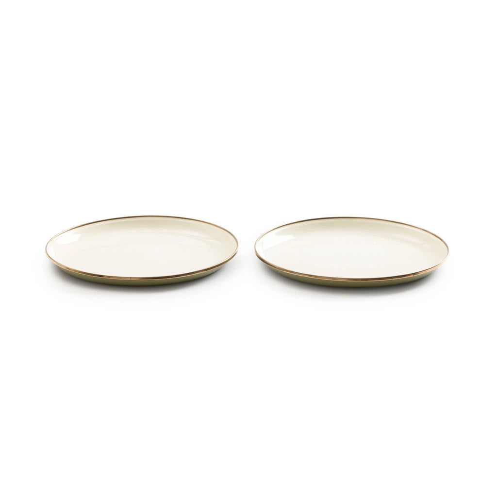 Enamel 2-Tone Deep Plate Set