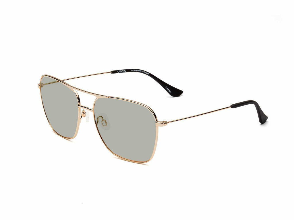 Caddis Hooper Sunglasses Polished Gold - Polarized Green