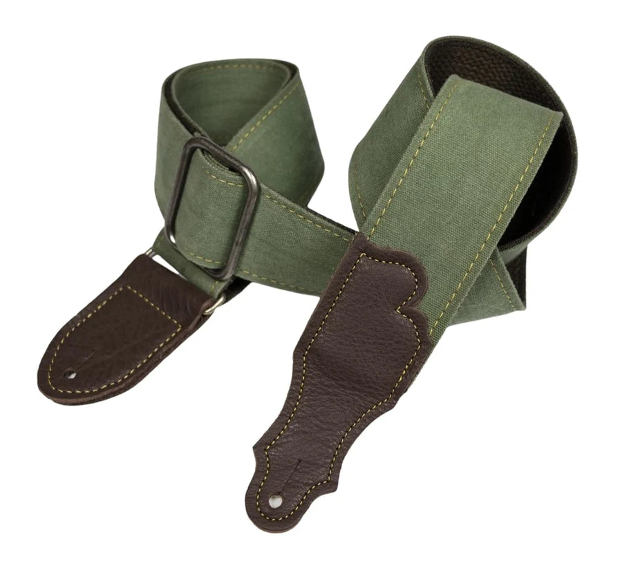 Distressed Canvas Guitar Strap Olive