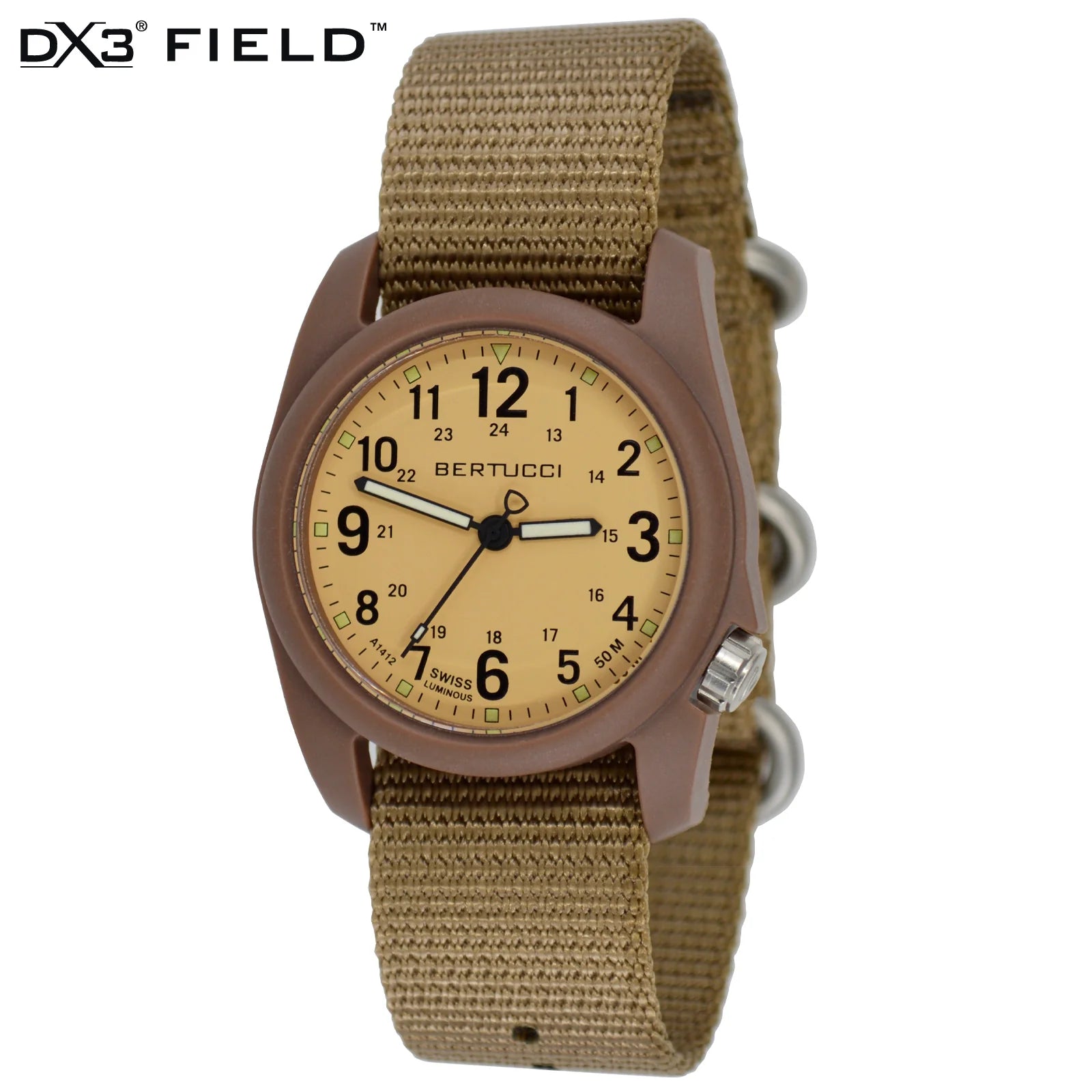 Bertucci DX3® FIELD™ - PATROL KHAKI™ DIAL W/ COYOTE NYLON BAND