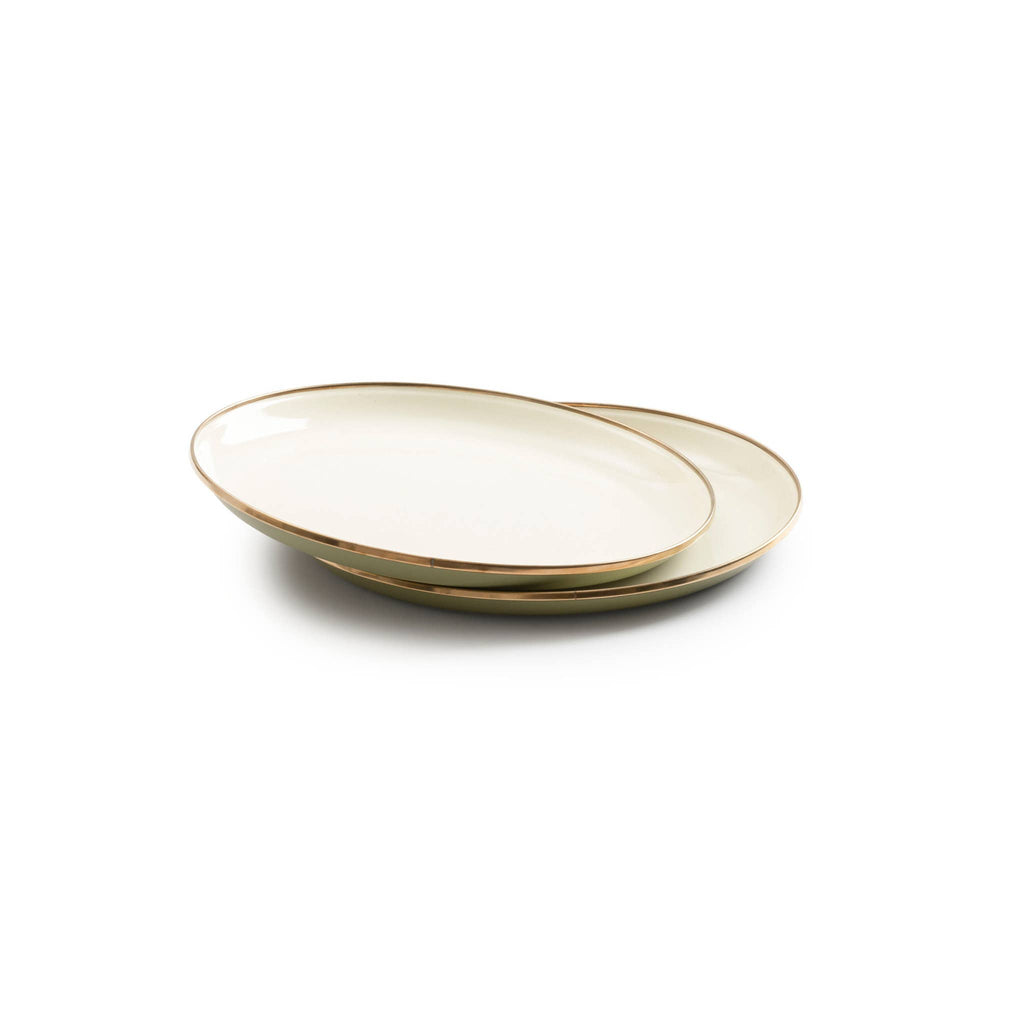 Enamel 2-Tone Deep Plate Set