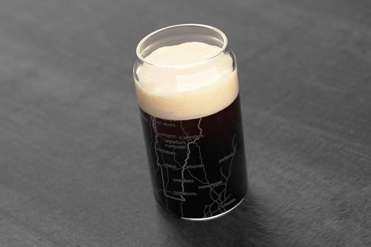 State Maps - Etched Glass Beer / Soda Can Tumbler - 16 oz