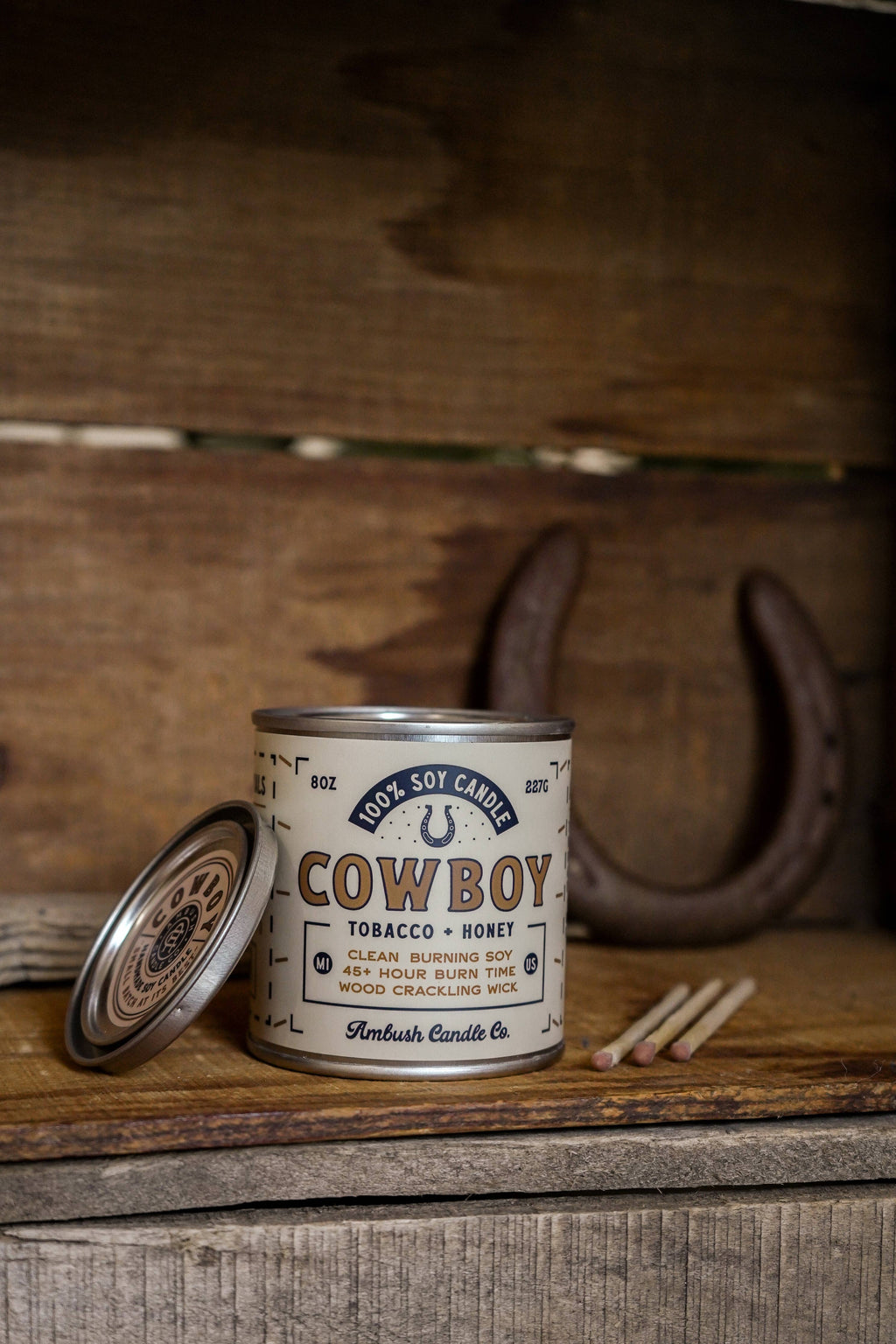 Cowboy "First Edition" | Tobacco + Honey 8oz Soy Candle