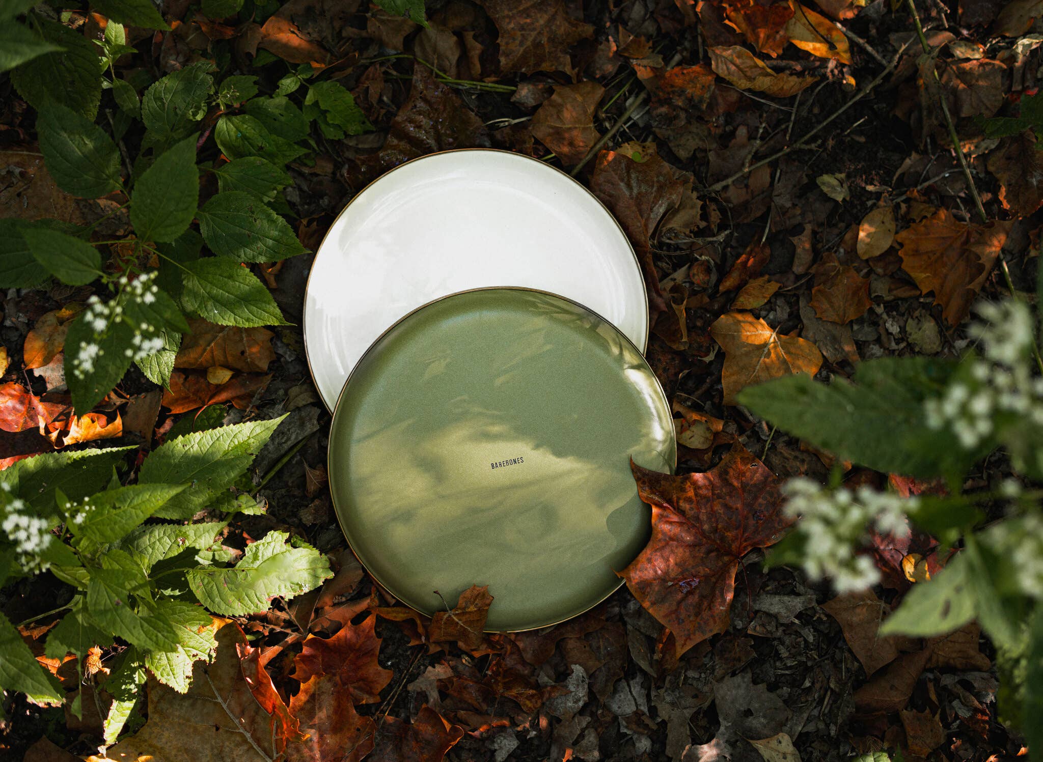 Enamel 2-Tone Deep Plate Set