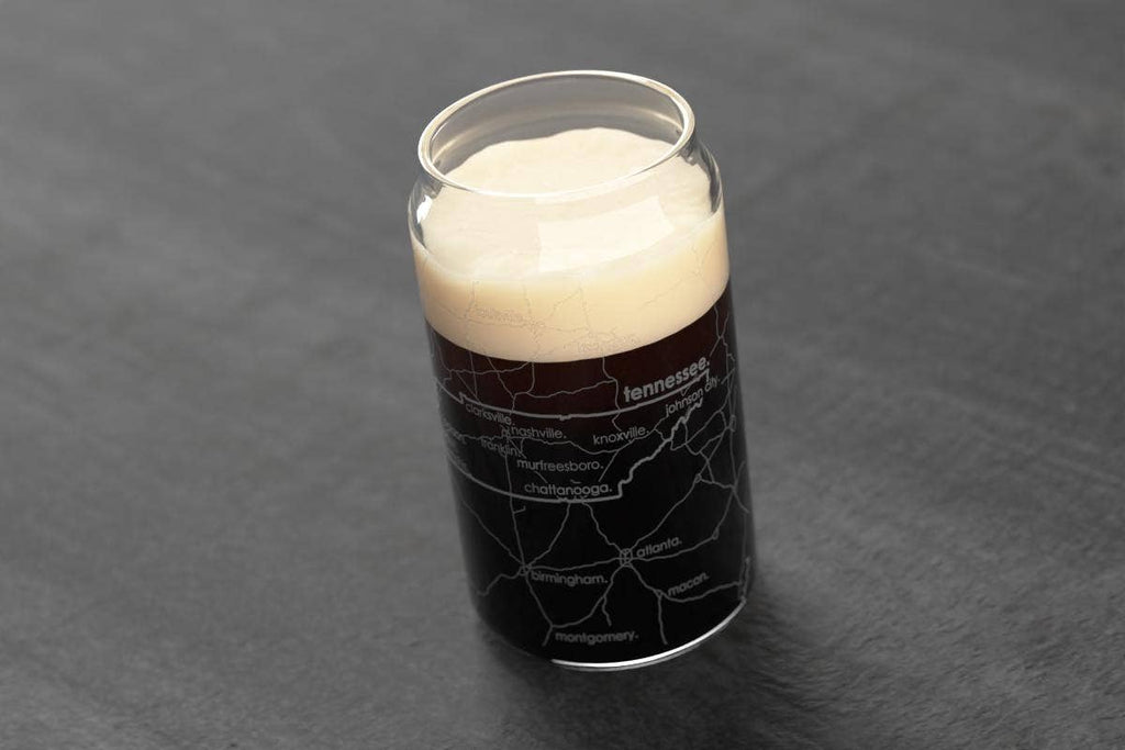 State Maps - Etched Glass Beer / Soda Can Tumbler - 16 oz