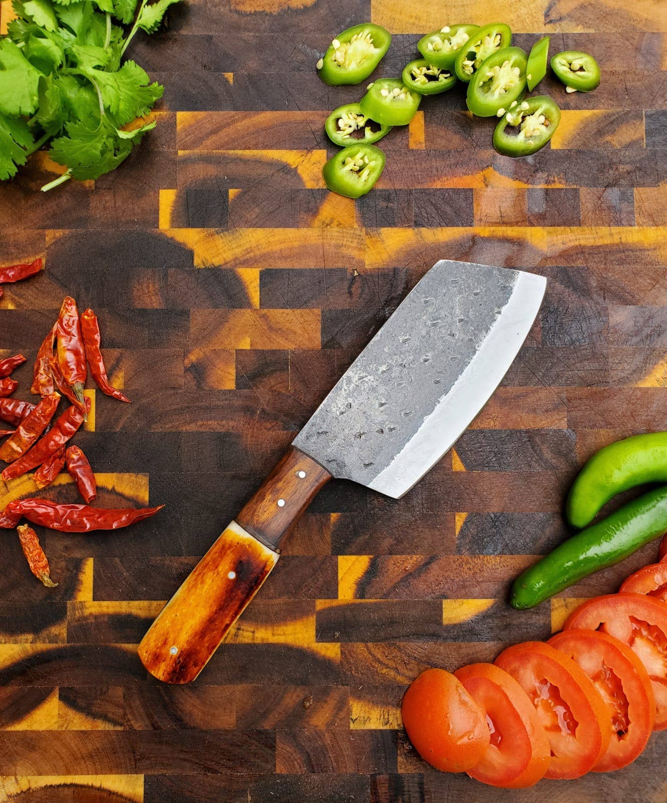 Handmade Carbon Steel Cleaver for Kitchen & Outdoor use by Titan International Knives TC-038