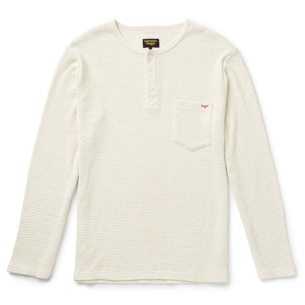 Sawpit Henley LS Thermal Vintage White