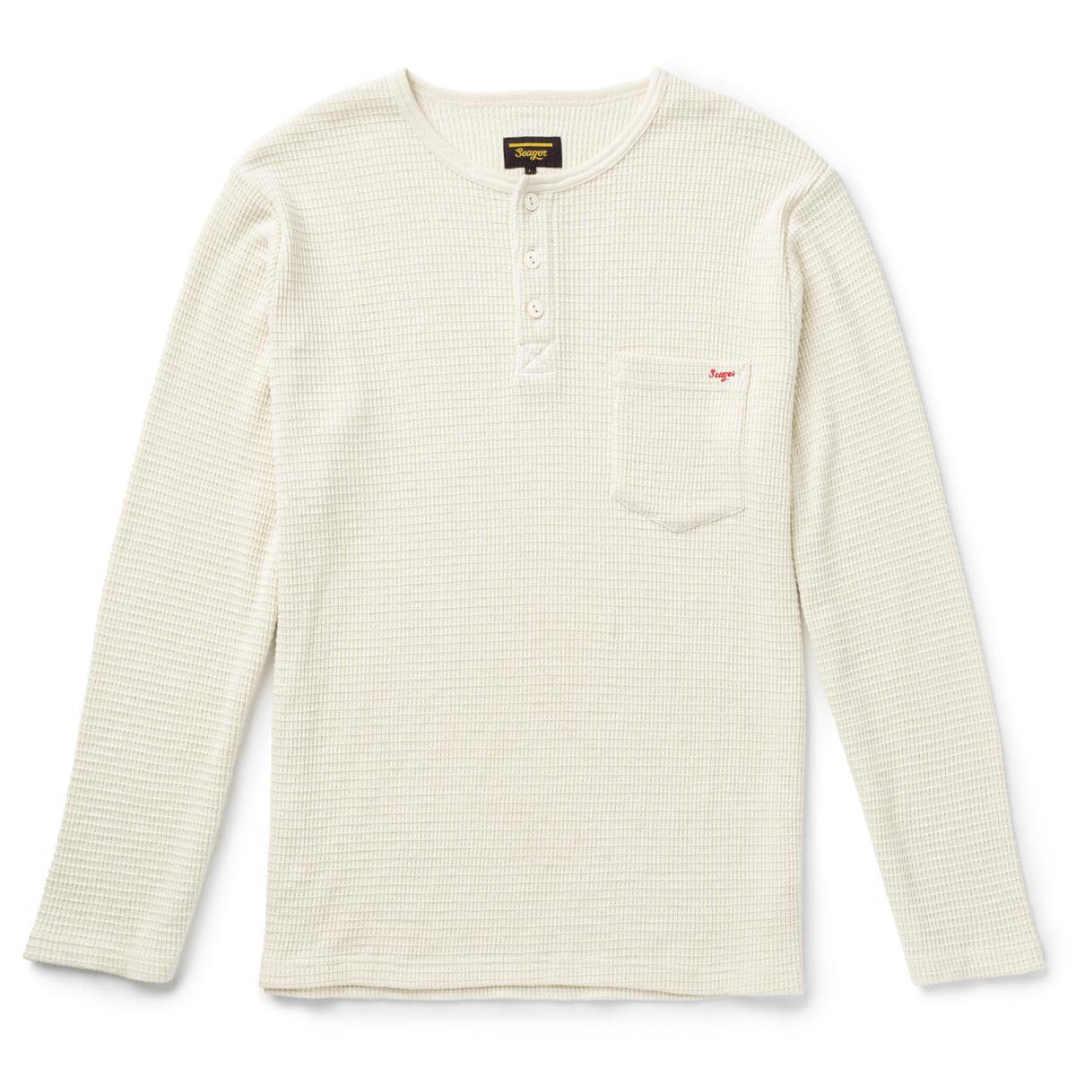 Sawpit Henley LS Thermal Vintage White