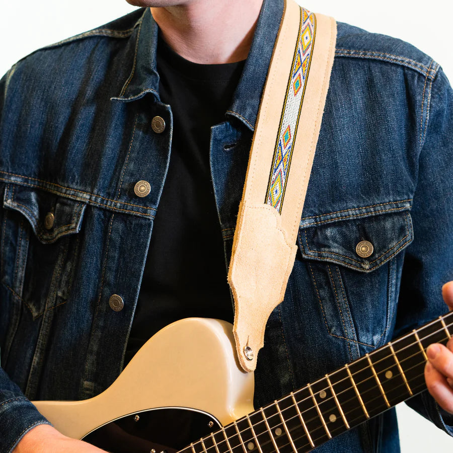 Southwest Suede Guitar Strap Honey