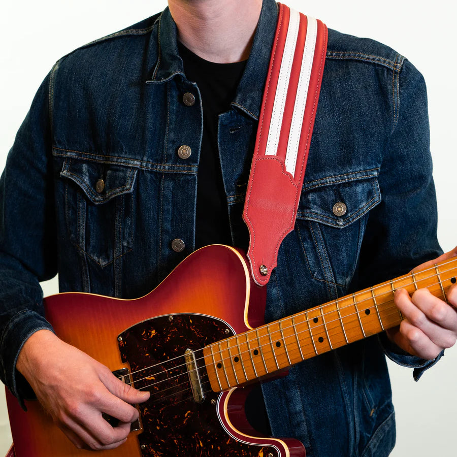 Hot Rod Padded Guitar & Bass Strap Red