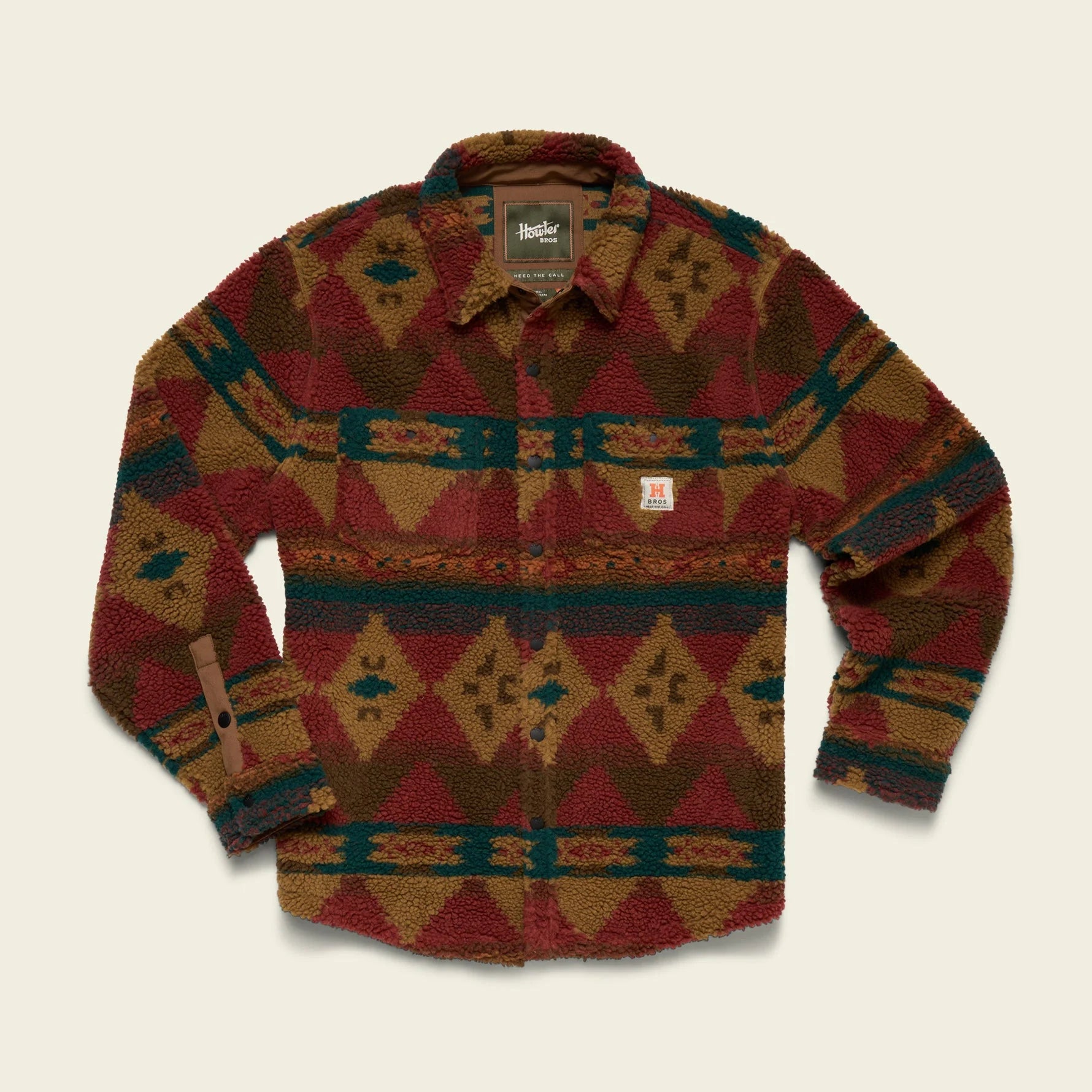 Allegheny Fleece Overshirt - Mitla Motifs - Brick