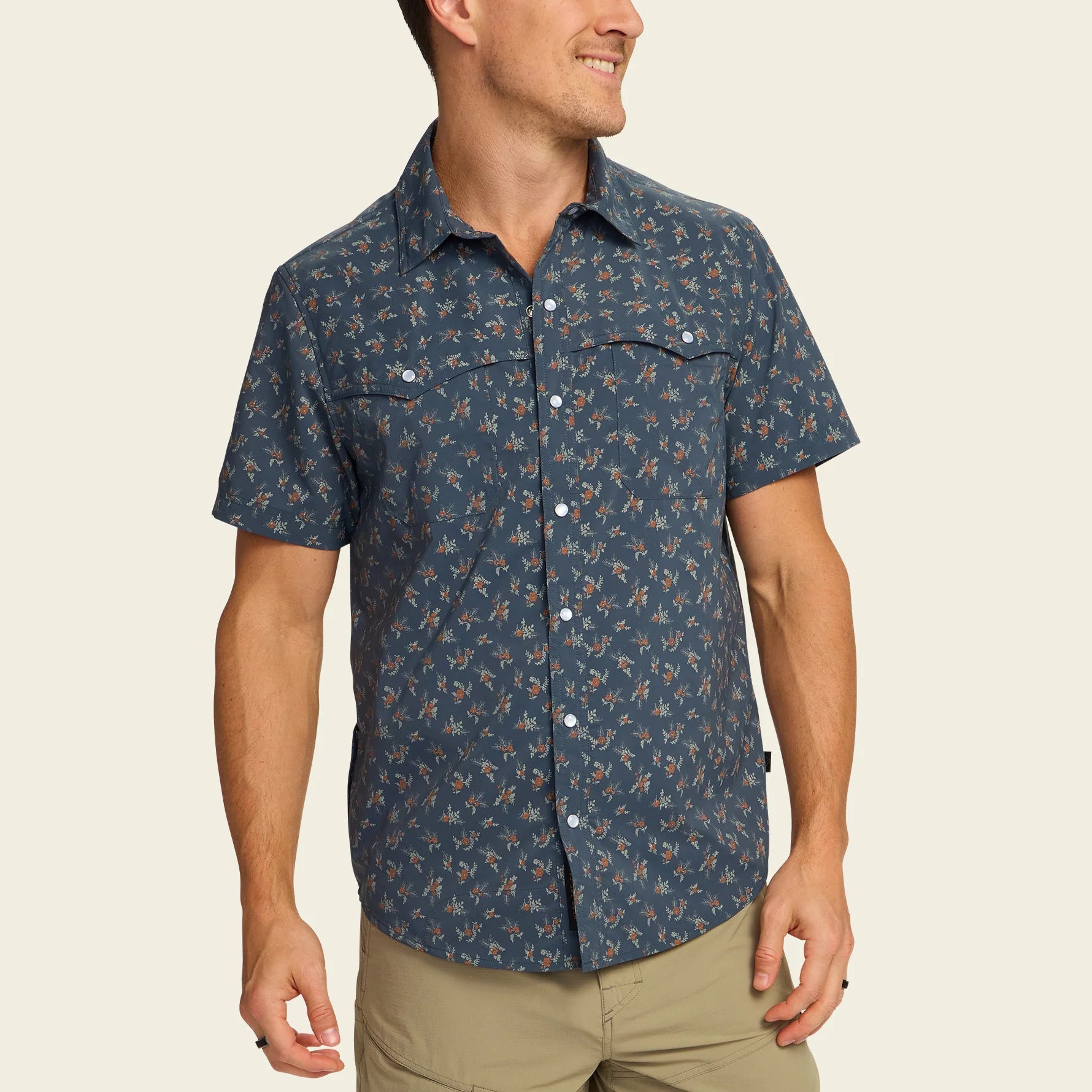 Open Country Tech Shirt : Rancher Floral : Dark Slate