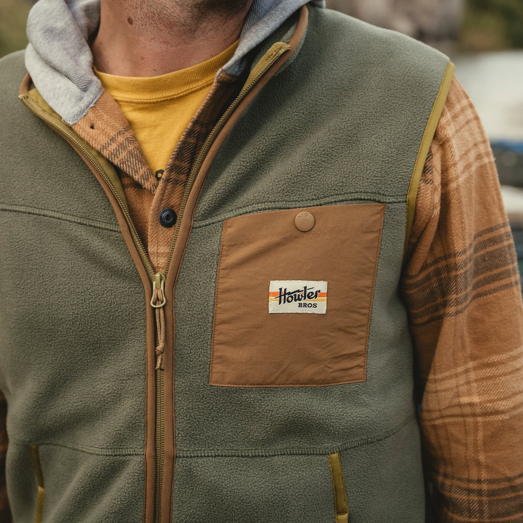 Free Range Fleece Vest - Oregano