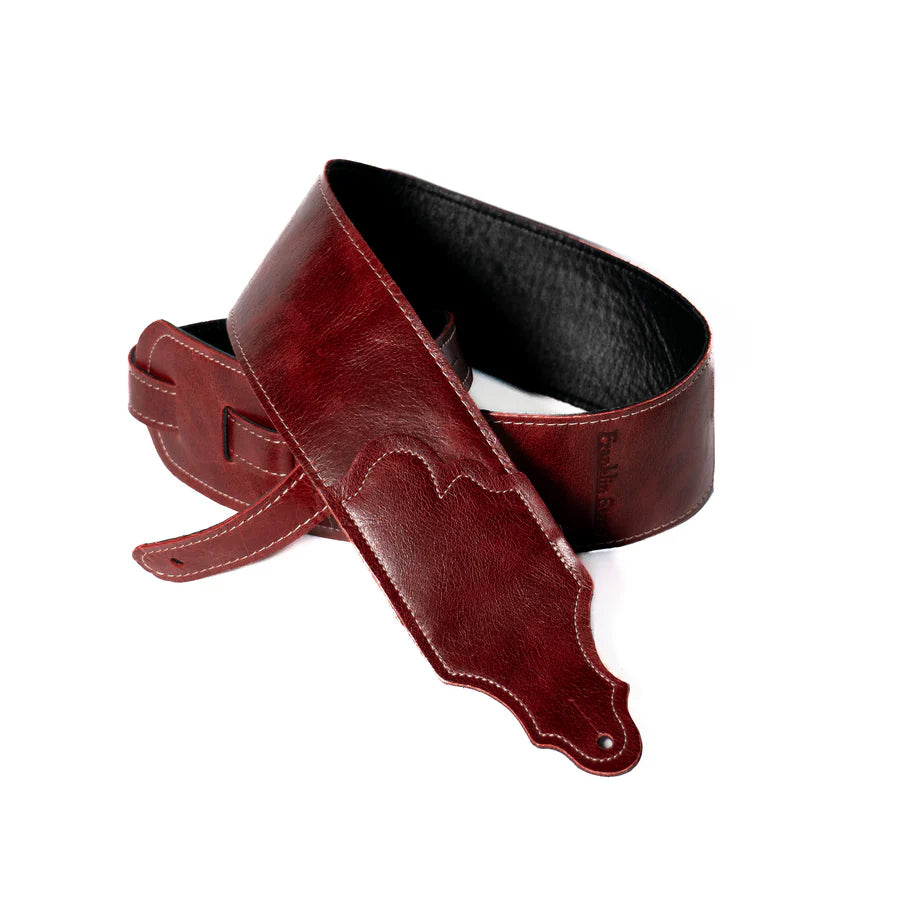 Jackson Hole Aged Leather Guitar Strap Oxblood
