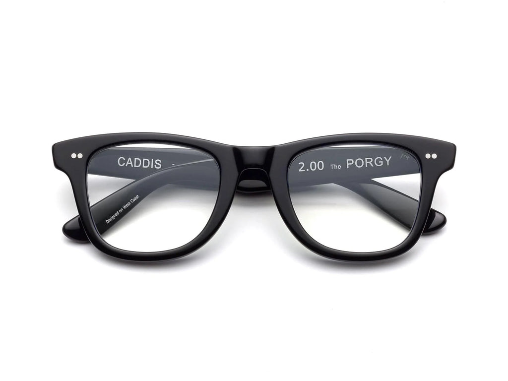 Caddis Porgy Backstage Reading Glasses Gloss Black