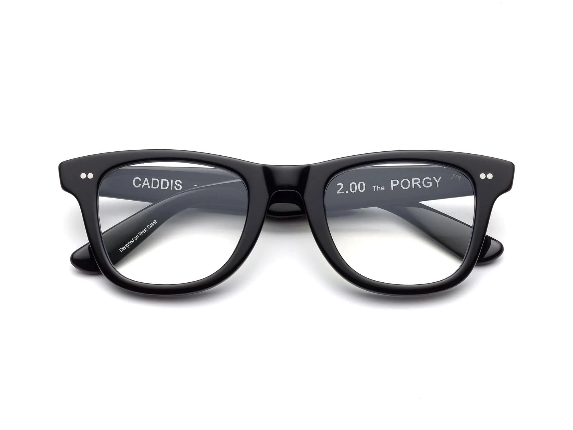 Caddis Porgy Backstage Reading Glasses Gloss Black
