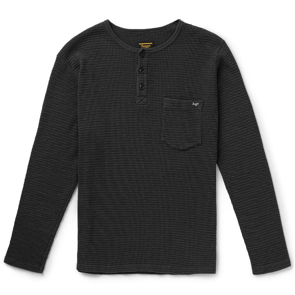 Sawpit Henley LS Thermal Vintage Black
